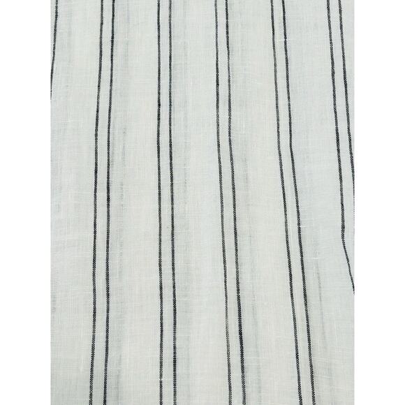 Soft Surroundings Linen Tunic Dress Size S White Striped 3/4 Sleeve Button Front - Picture 3 of 7